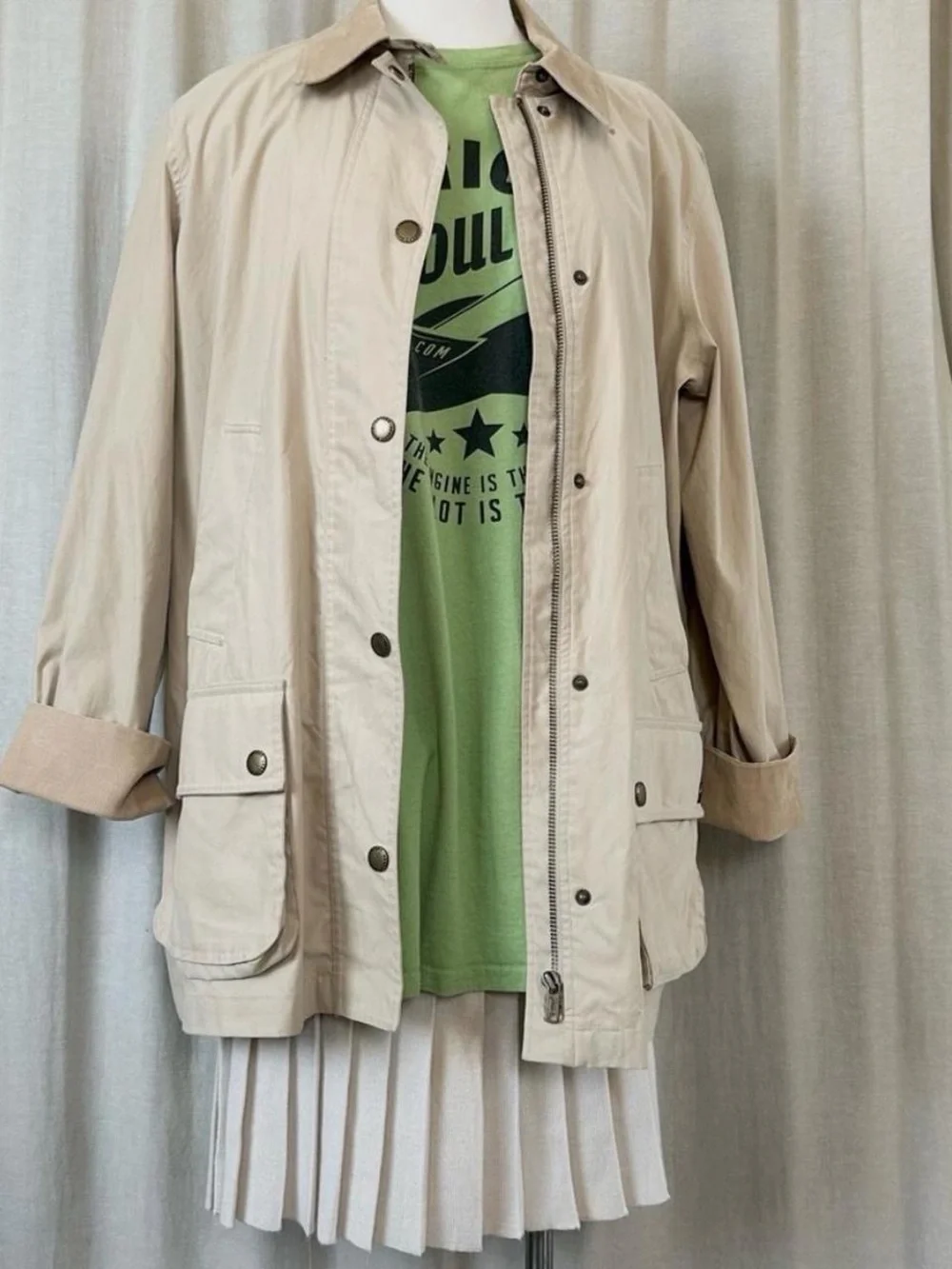 Ralph Lauren Barn Coat Canvas Corduroy Collar Vintage Field Jacket